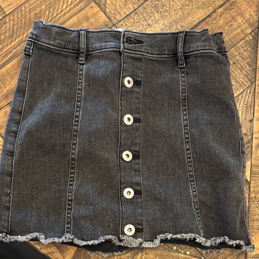 Abercrombie & Fitch Black Button-Front Mini Skirt